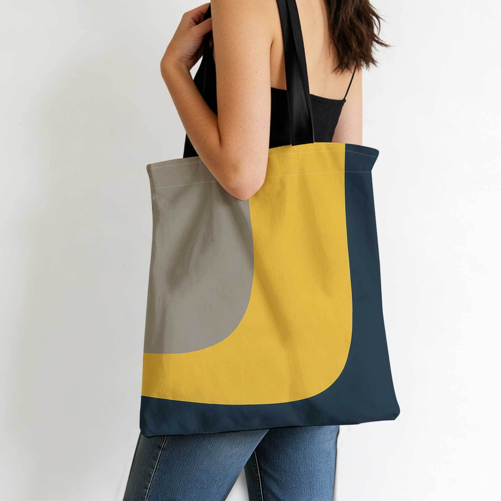 TEMU 1pc Bag Abstract, Geometric, Contrast Colors Suitable For Daily Commuting, Shopping, Use, Travel And Leisure, Etc., Featuring And Machine -