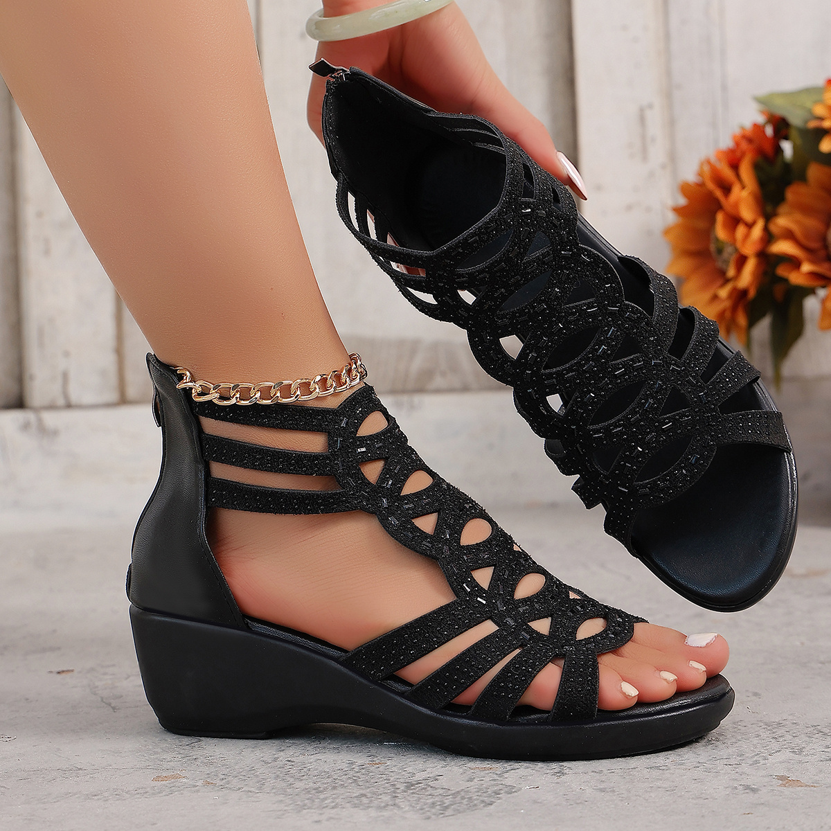 new summer soft soled shoes stylish and comfortable thick soled   for women outdoor casual footwear wedge sandals for women suitable for daily wear parties office and   toe slip  