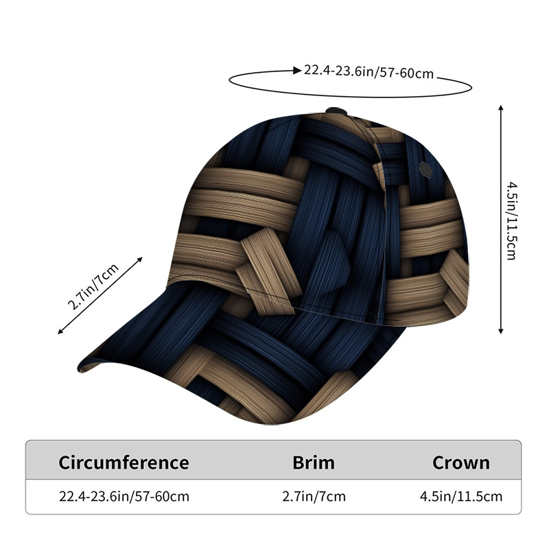 TEMU 1 casquette de baseball avec un design géométrique imbriqué - un chapeau à bec de canard tendance, parfait pour un , avec une coupe ajustable et