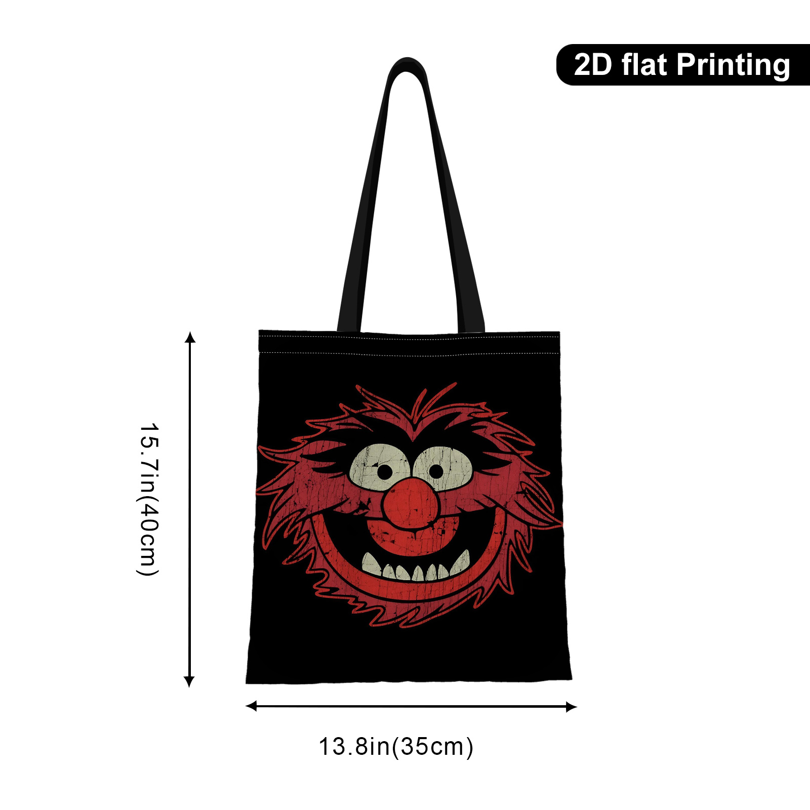 E-shop 1Rot, Lächelndes, Cartoon-Gesicht-Druck Tragetasche, Ideal für Outdoor-Picknicks Einkäufe, Lustiges Design | Robuster Griff, Niedliche
