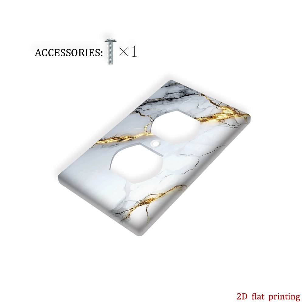 TEMU 1pc [2d Flat Printing] Decorative Light Switch Cover With Marble , Wallplate Suitable For Indoor And Outdoor Use In Bedroom, Kitchen, And