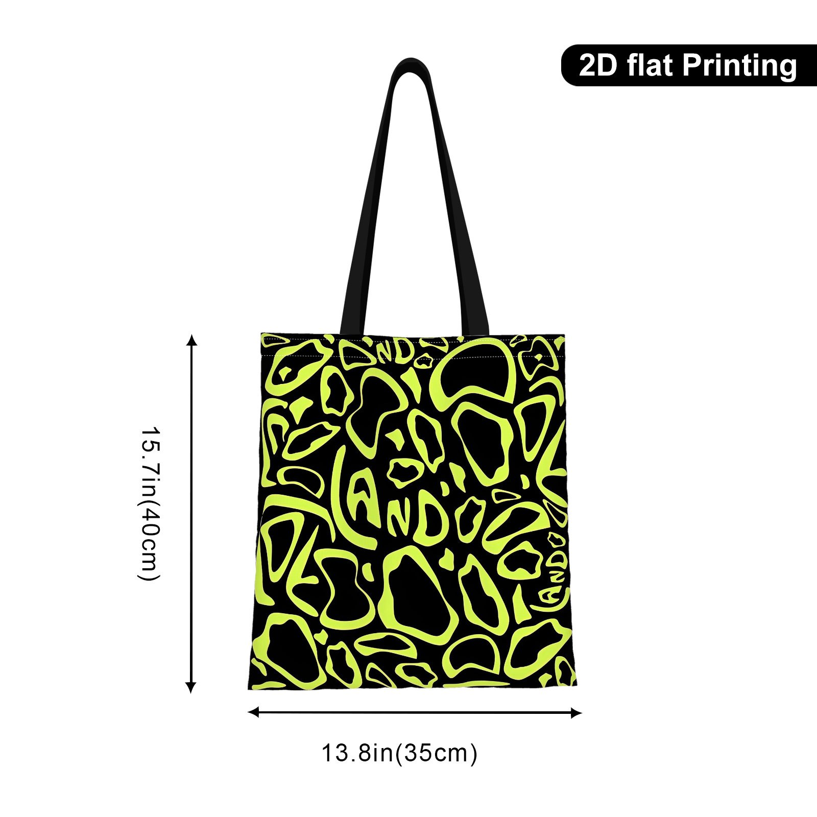 TEMU Dual Character, Surreal Pattern, Print Shoulder Bag | Suitable For Outdoor And Shopping, , Durable Handle, Cute Tote Bag, Ideal For Family
