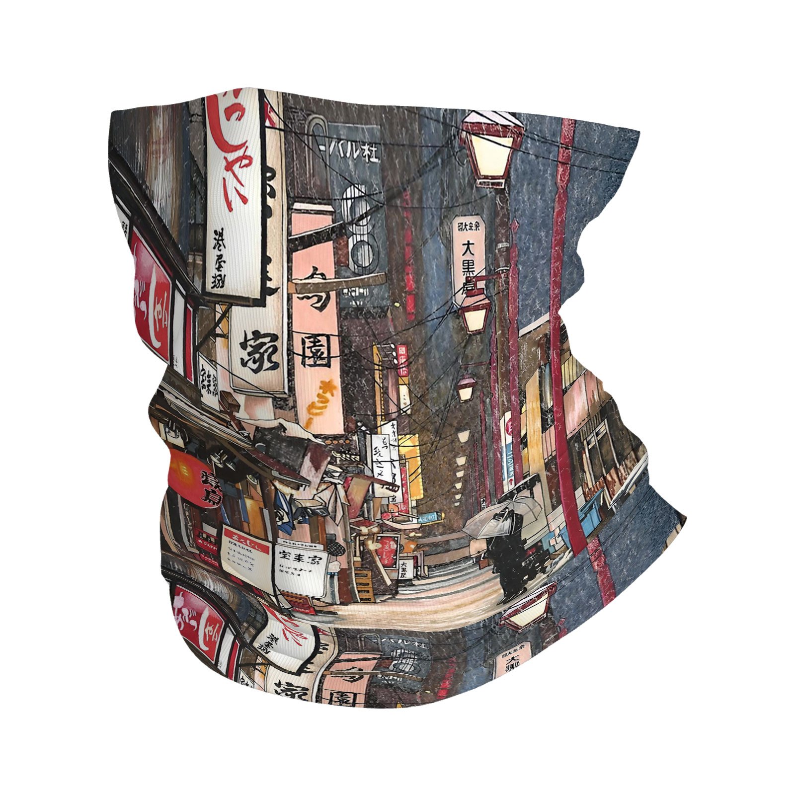 TEMU Japanese , Lanterns, Narrow Print Scarf, Multi Functional Scarf Men Women Unsix Mask Neck Mask Holiday Events Gifts For Headscarves Family
