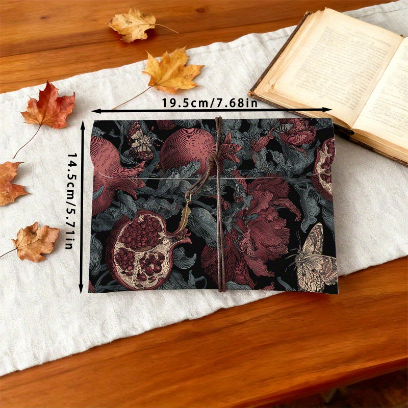 TEMU A Protective Sleeve Featuring A Pattern Of Pomegranates, Flowers, Leaves, And Butterflies, Designed For 6.8"-7" E-readers Such As The Libra 2,
