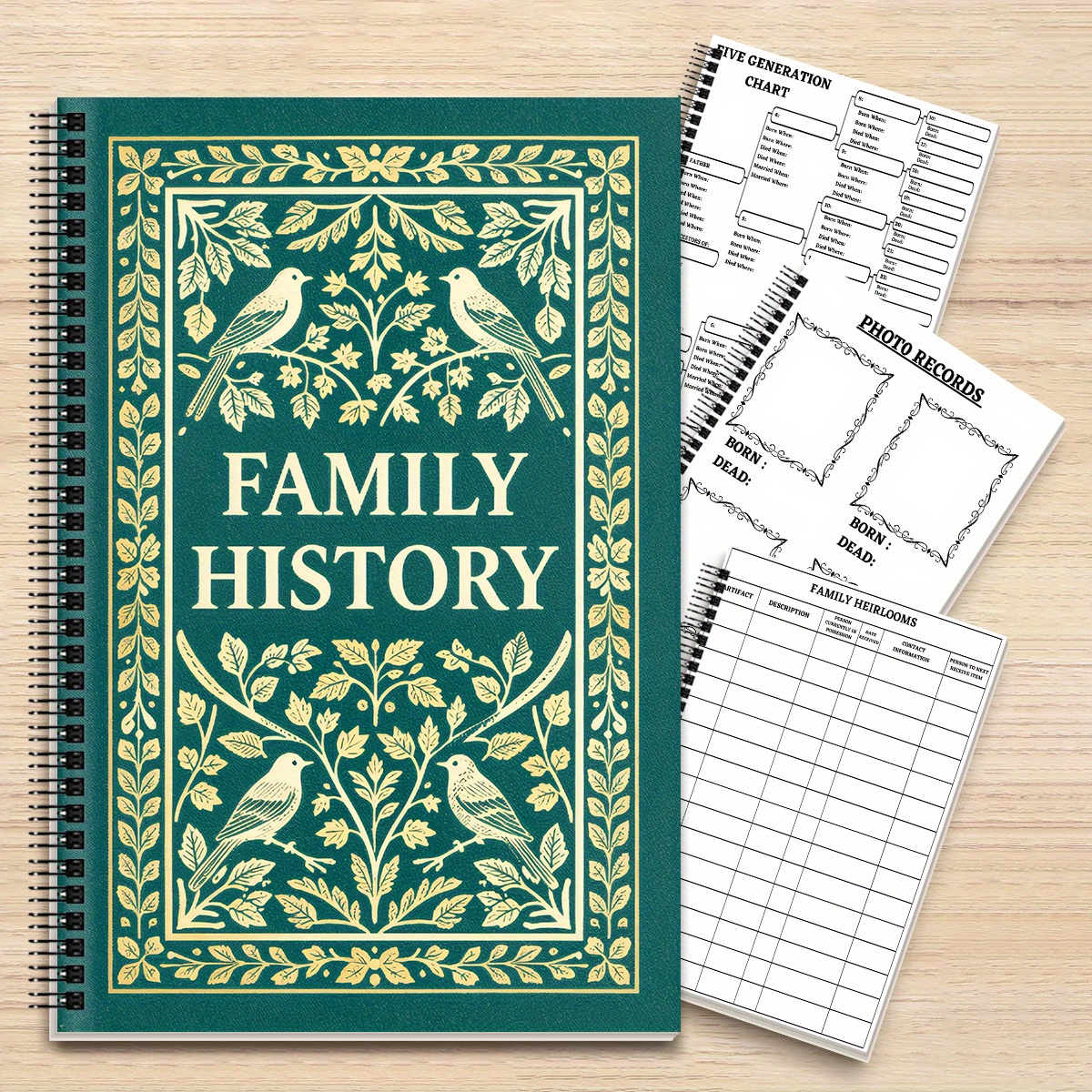 family tree notebook sold on Temu United States