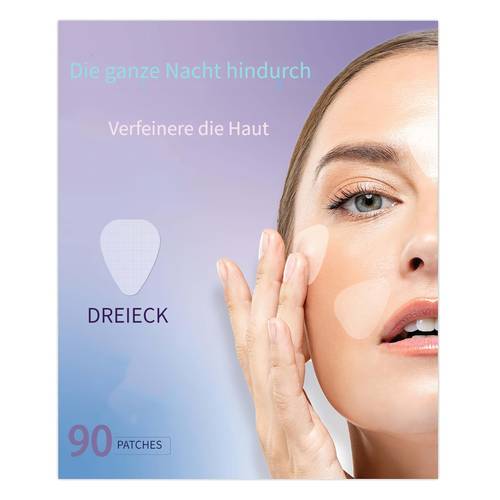 90 stück gesichts-patches für die nacht | dreieckiges design für stirn, augenbrauen, mundbereich, lippen und augenpartie | material: pvc
