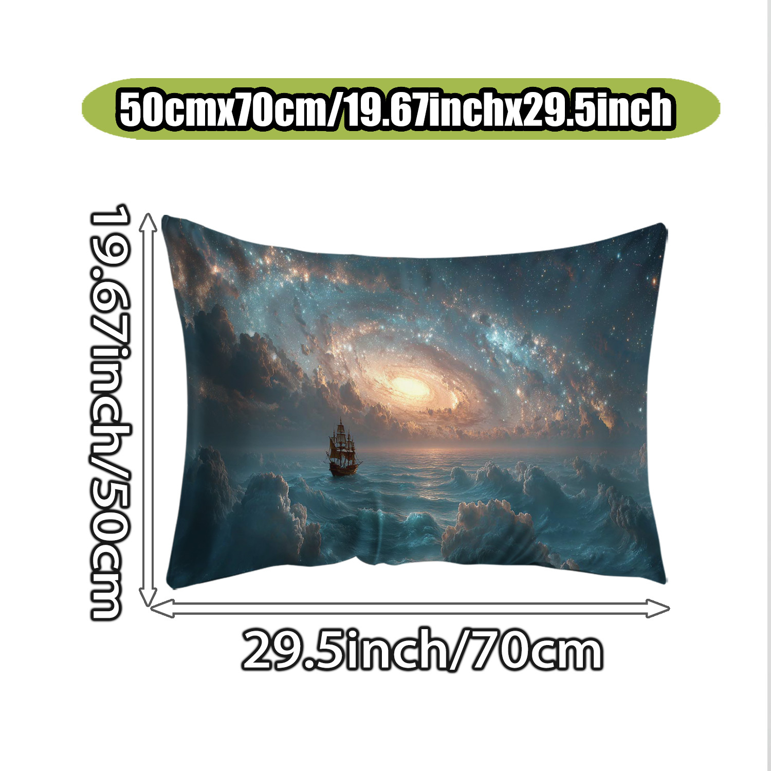 TEMU 1pc Silk Double-sided Printed Pillowcase | Smooth And Glossy, Hand Wash Only, Zipper Closure, Traditional Style