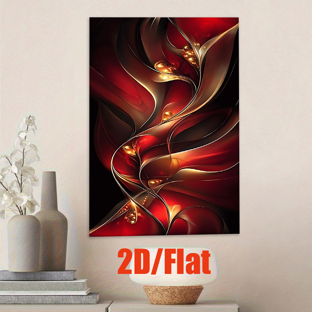 TEMU 2d Flat, 2d Flat, 1pc 2d Flat Frameless Canvas Artwork Featuring A Backdrop With Golden Highlights And . Ideal For Decorating Walls In Living