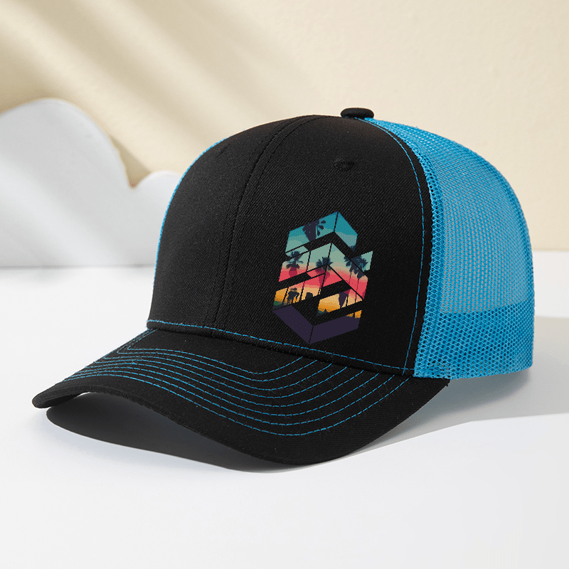 TEMU Men's And Women's Fashion Letter 3 Rhombus Print Pattern Slightly Curved Baseball Cap, Fashion Trucker Hat Men's And Women's Outdoor Hat