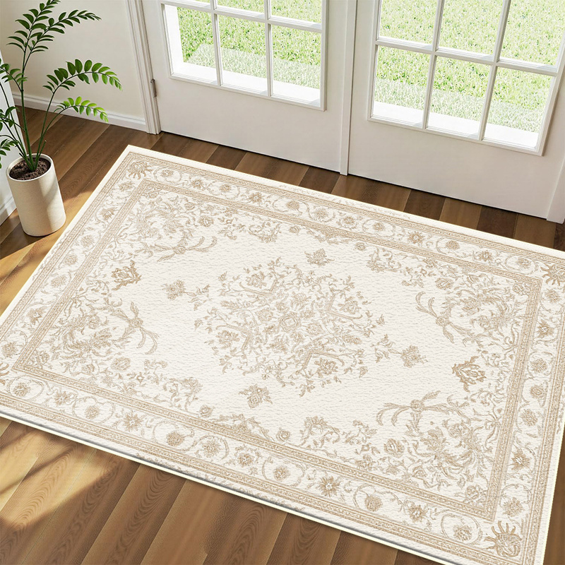TEMU 1pc Geometric Pattern Area Rug Lightweight Washable And Easy To Clean Summer And Autumn Floor Mat Suitable For Living Room Bedroom Hallway
