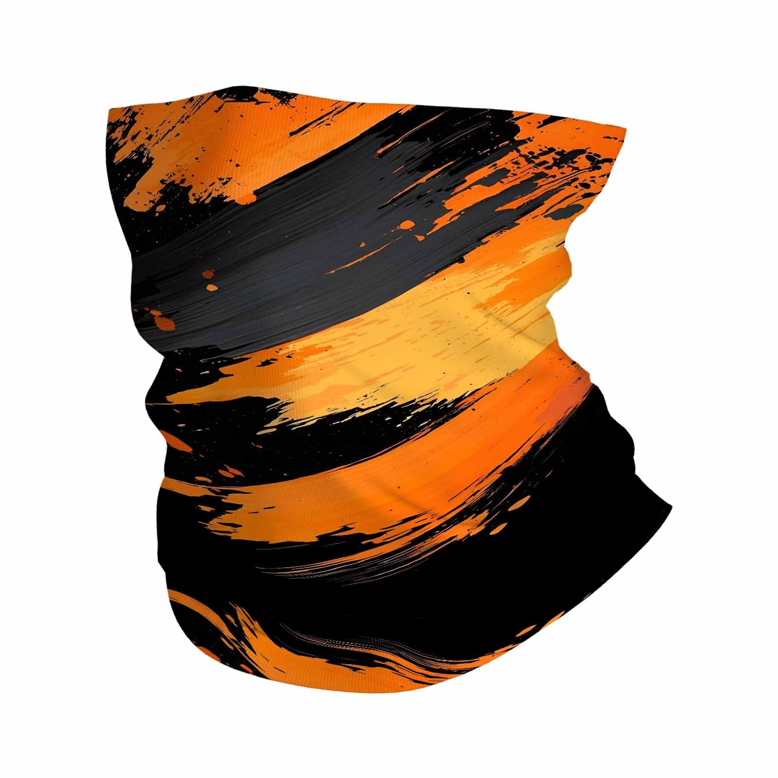 TEMU Abstract, Black And Orange, Design Multi Functional Print Scarf Suitable Outdoor Men Women Unsix Mask Holiday Events Gifts Neck Mask For