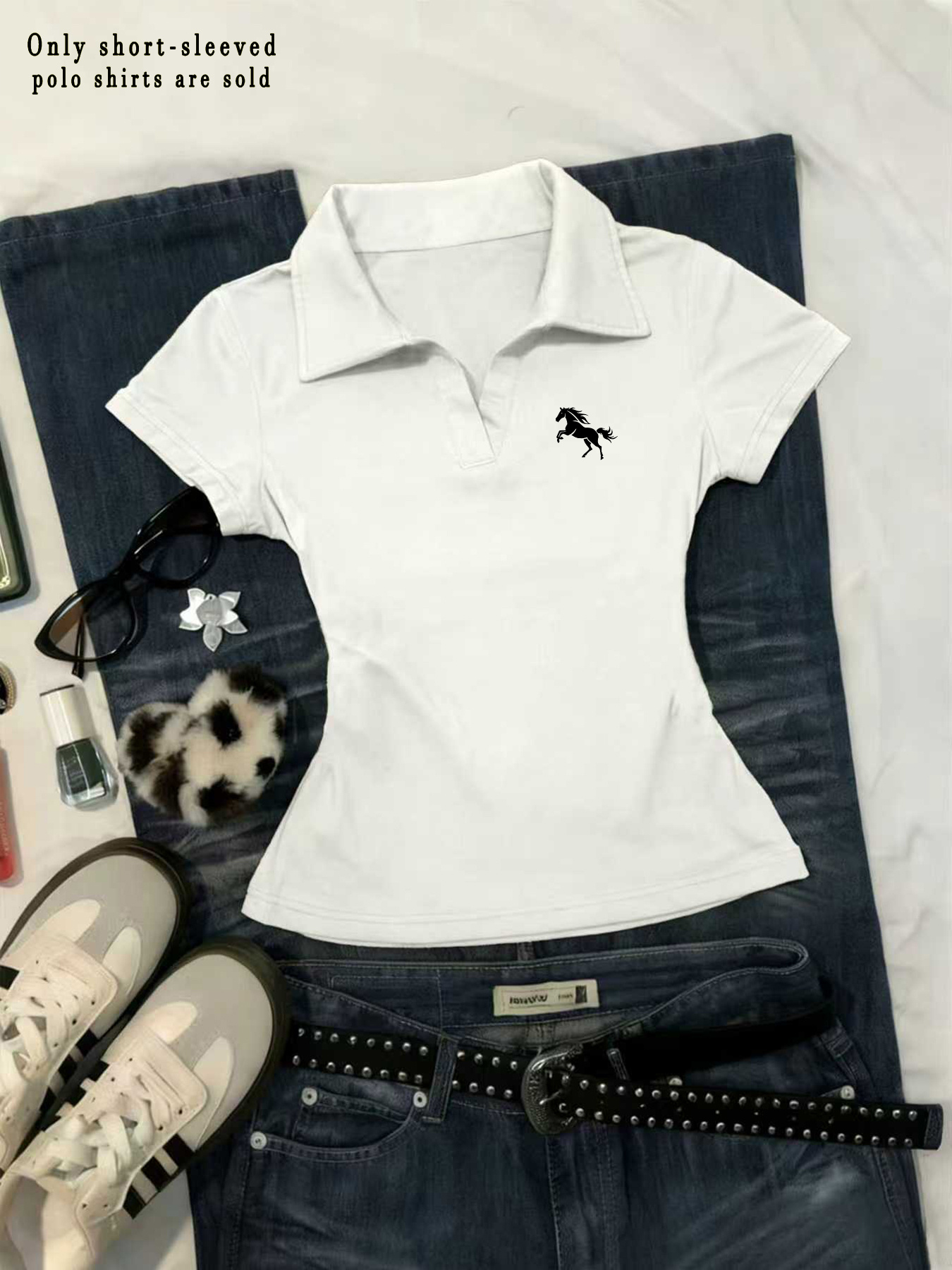   collared shirt a   womens easy   shirt with a   fit small v neck short sleeves and a flattering   shoulder design