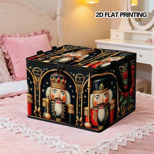 a 2d flat printed storage bin designed like nutcracker soldiers ideal for storing socks under the bed organizing closets or keeping your office desk tidy it keep socks scarves small items