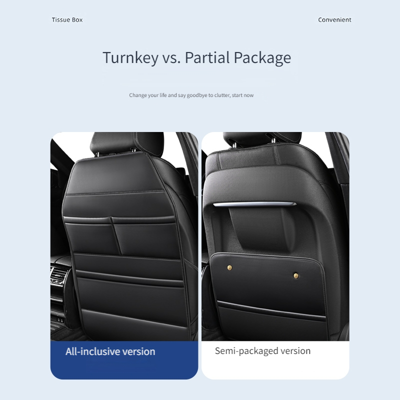 One/2pcs Car Seat Back Organizer, PU Leather Material, Rear Row Kick-Proof, Easy to Clean, Multi-Functional Storage, Multiple Colors Available