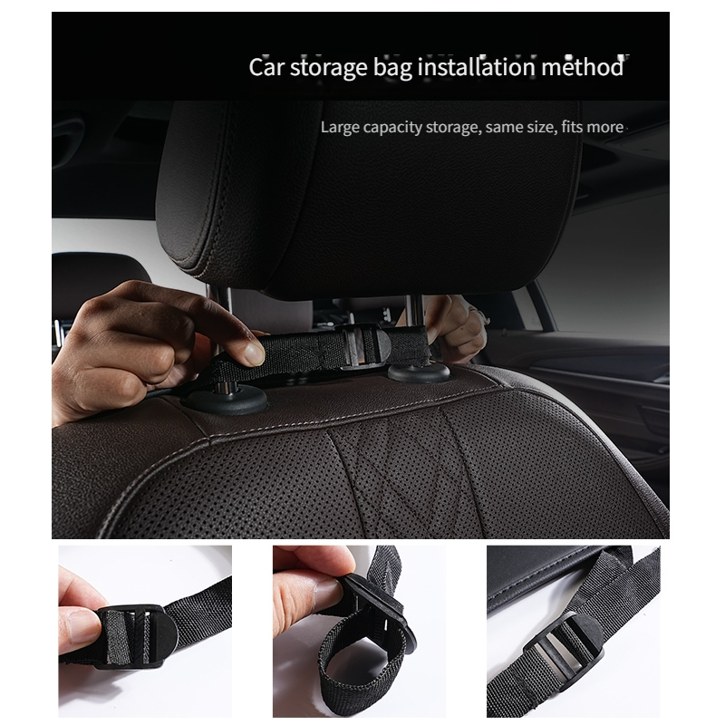 Car Seat Back Organizer Faux Leather Material Rear Anti-Kick Easy Clean Multifunctional Storage, Multi-Color Optional