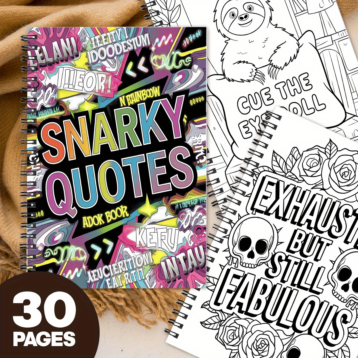 TEMU 1pc Satirical Coloring Book For Adults Relaxing Art, Life Stress And Soothes Mood, Perfect Gift For Valentine's Day, Christmas, Halloween, And Birthday, Book, Creative Handcraft