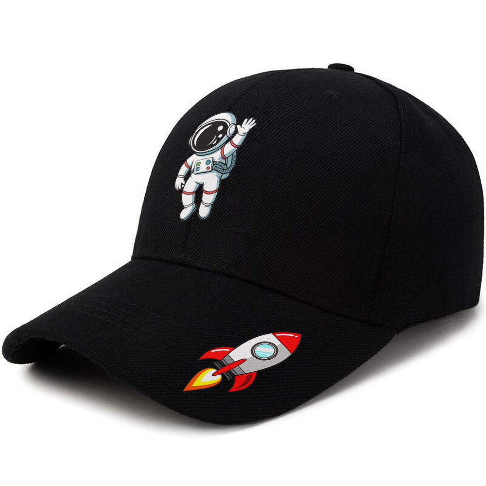 TEMU 1pc Astronaut Print Unisex Baseball Cap Compatible For All Platforms - Lightweight Breathable Adjustable Hat With Hook-and-loop Closure,