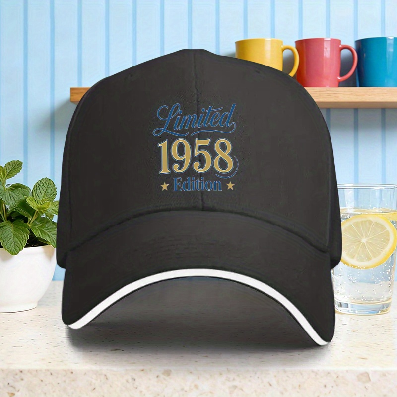 TEMU A ' 1958 Edition' Printed Baseball Cap Suitable For Men And Women, Featuring A Easy And Elegant Design For Outdoor. It Makes An Ideal Gift For