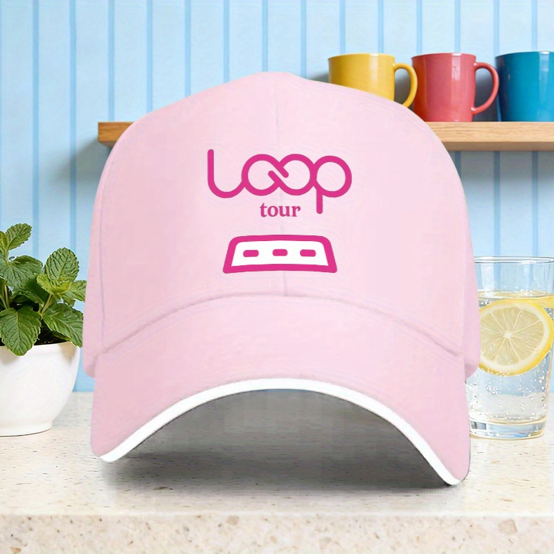 TEMU 1 "loop Tour" Printed Baseball , Unisex, Simple And Versatile Outdoor Sun Hat, An Ideal Gift For Travel, Parties, And Birthdays, Featuring A