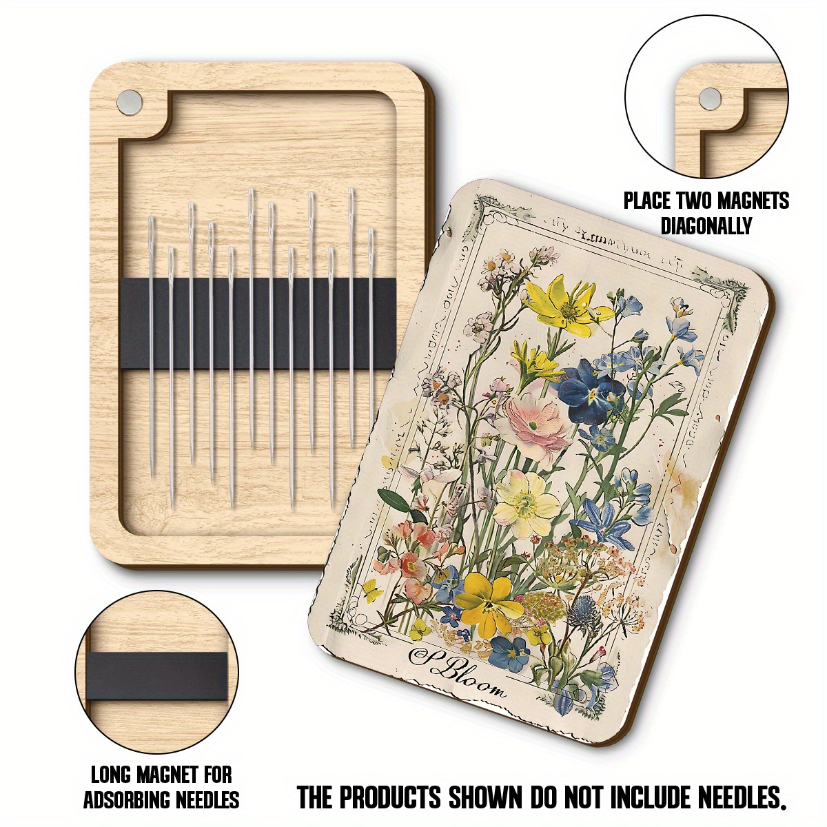 TEMU 1pc Sewing Supplies Storage Container Featuring A Spring , Ideal For Holding Needles. This Essential Sewing Needle Case Has A Magnetic Closure