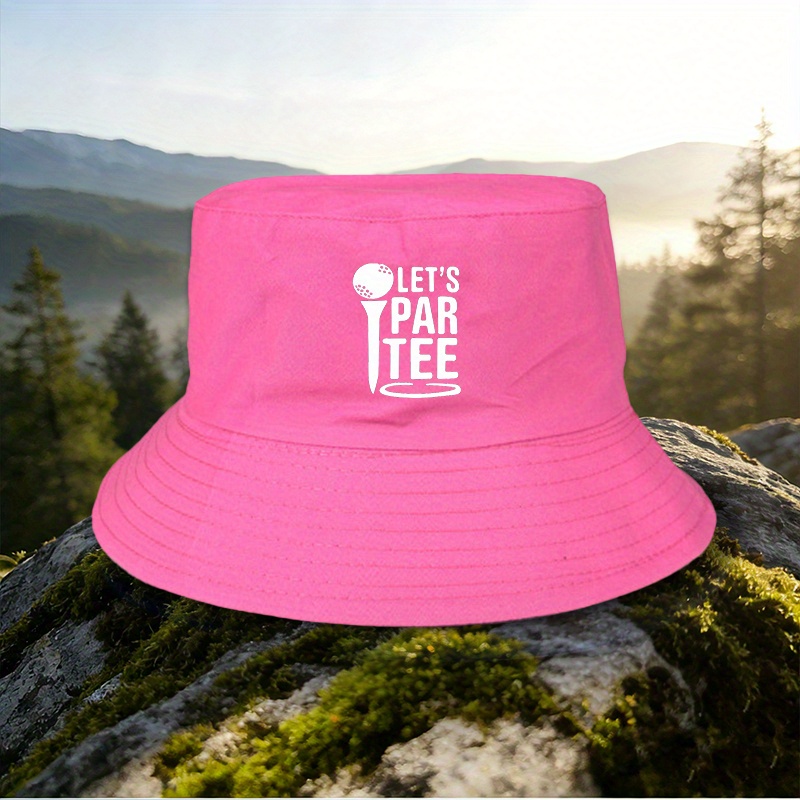 TEMU 1pc Of "golf Sports" Outdoor Sun Hat, Featuring A " Par Tee" Printed Trendy Bucket Hat. Enhances Daily Outfits With More , Suitable For Men And