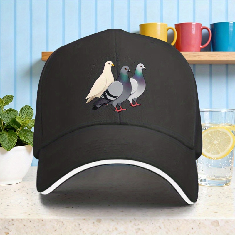 TEMU 1pc "pigeon" Printed Baseball Cap, Unisex, Easy And Grand Outdoor Sunshade Hat, Ideal Gift For Weddings, Parties, And Birthdays, Pigeon , Summer