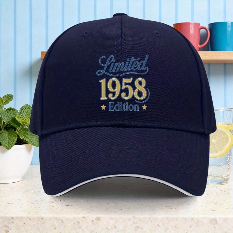 TEMU A ' 1958 Edition' Printed Baseball Cap Suitable For Men And Women, Featuring A Easy And Elegant Design For Outdoor. It Makes An Ideal Gift For