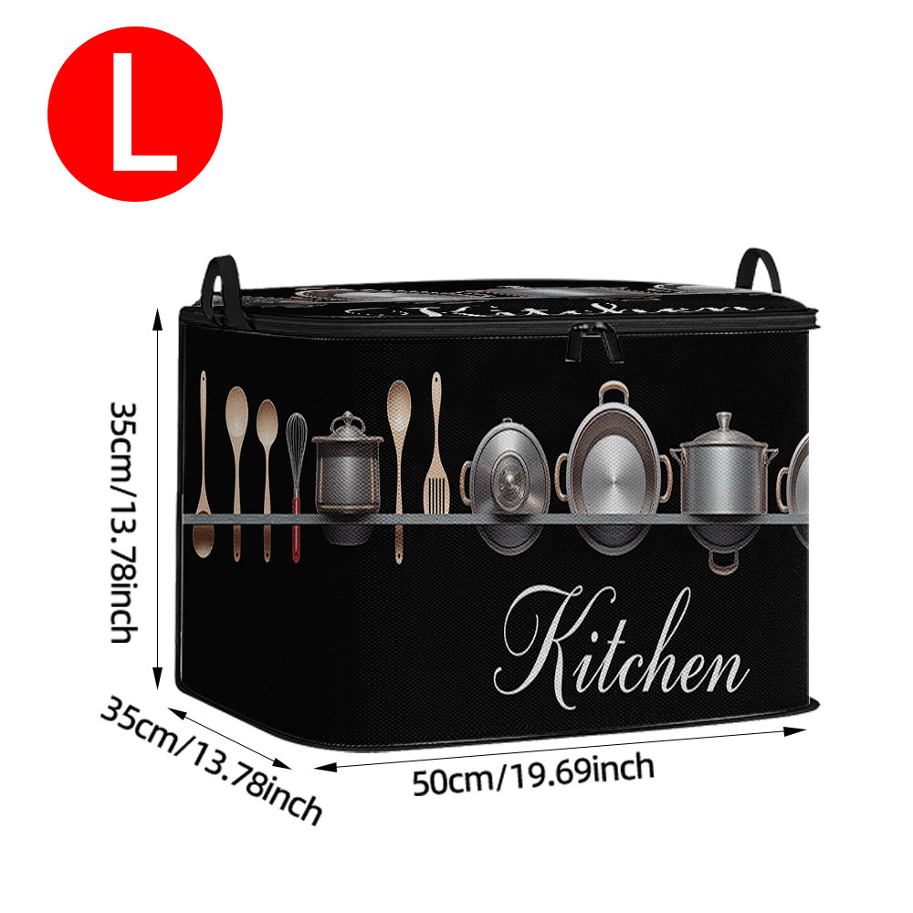 TEMU A Foldable Storage Box For Kitchen Utensils And Cookware, Featuring A Durable Zipper, Perfect For Storing Blankets, Quilts, And Clothing - An