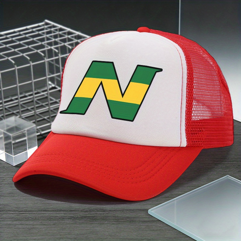 TEMU Gorra de Béisbol y Transpirable con la Letra "N". Sombrero de Pareja con Estampado Contrastantes un Estilo Elegante, para Uso Diario. Ideal como