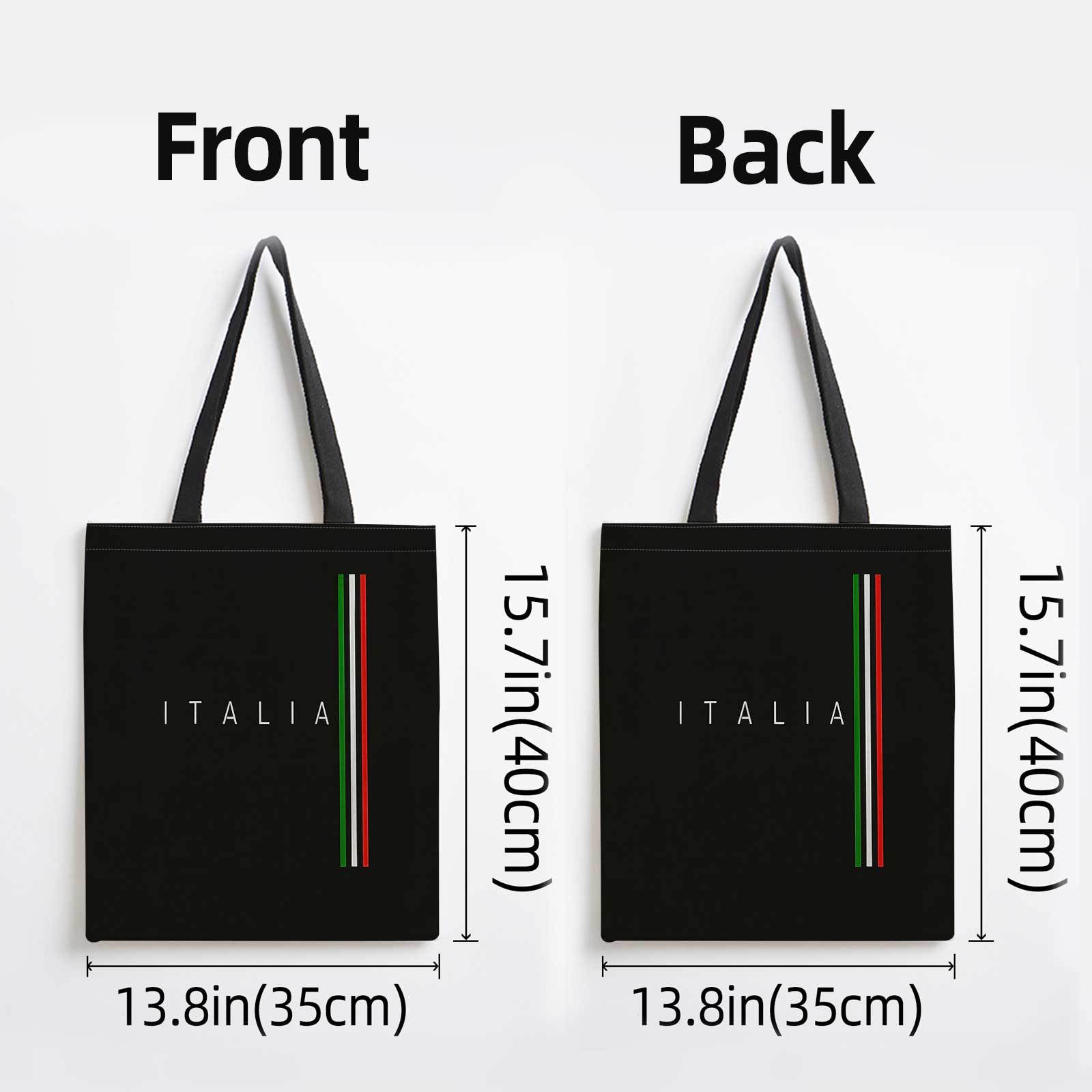 TEMU イタリア国旗 ヴィンテージトートバッグ 旅行・普段使いに最適 - イタリア国旗プリント 国章入り 折りたたみ式バッグ ビーチ//ショッピングに 洗濯機洗い対応 イタリアン