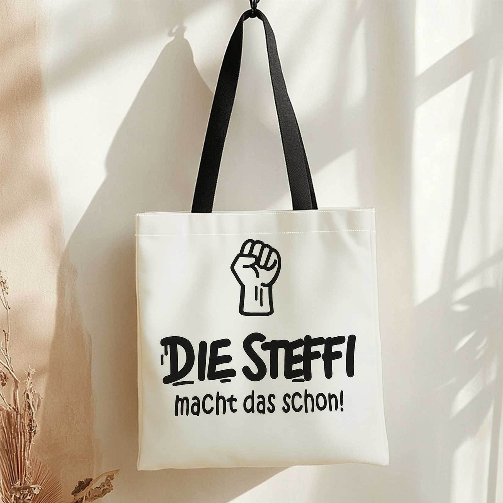 E-shop Doppelseitig bedruckte Einkaufstasche mit Faust, Die , Macht Das Schon! + Leichte, faltbare, wiederverwendbare Schulter-Aufbewahrungstasche für