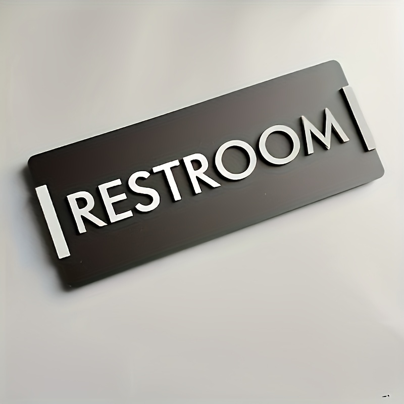 TEMU Customizable 3d Acrylic Door Sign | Double Black Matte , Personalized Street Name, Suitable For Home And Office, English Language, Durable ,