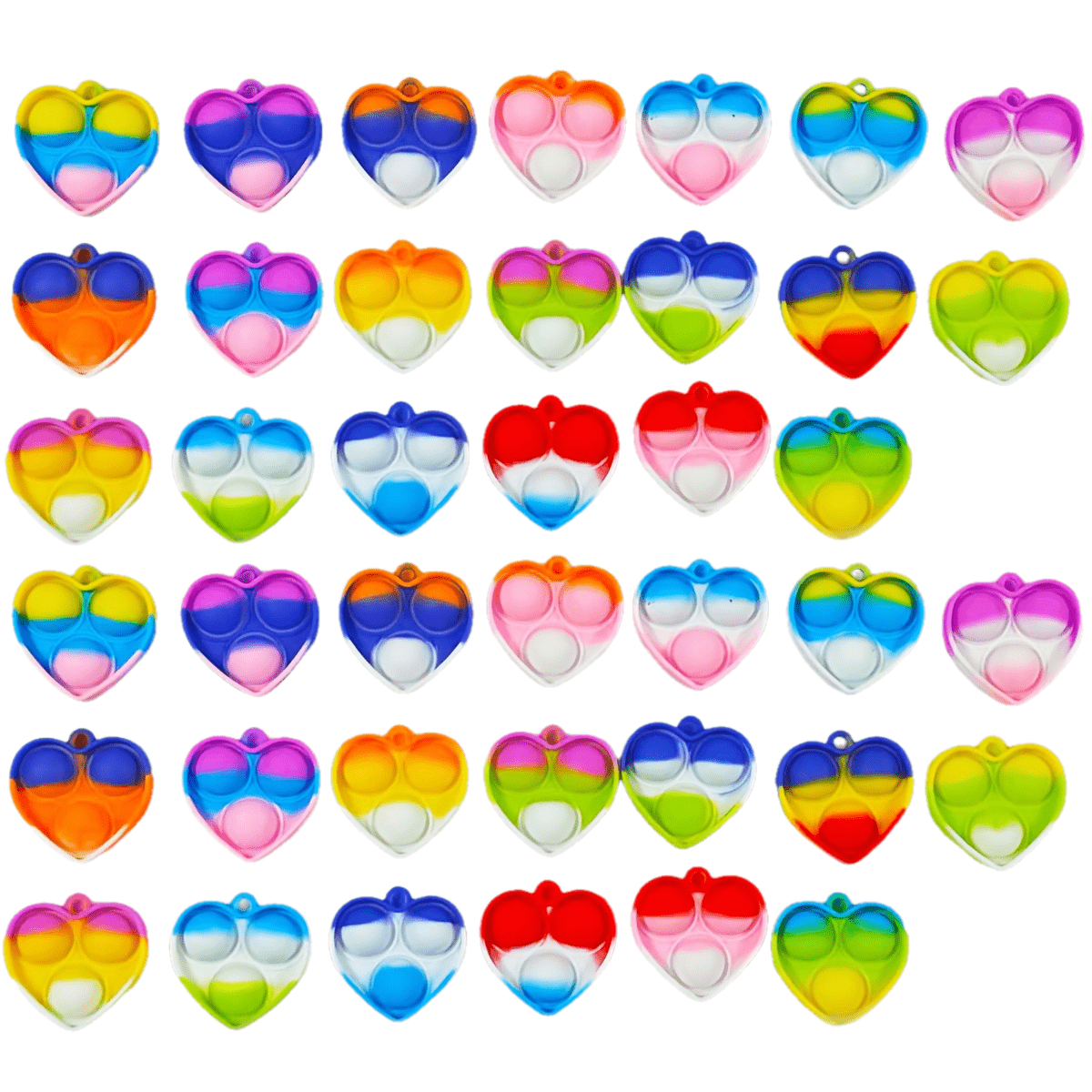 Image of Valentine's Day Gifts For Kids, 40- Favors For Kids, Heart Easy Mini Push Fidget Sensory Toys, Stuffers Fidgets For Classroom Prizes Sensory Fidget Toy Random Color
