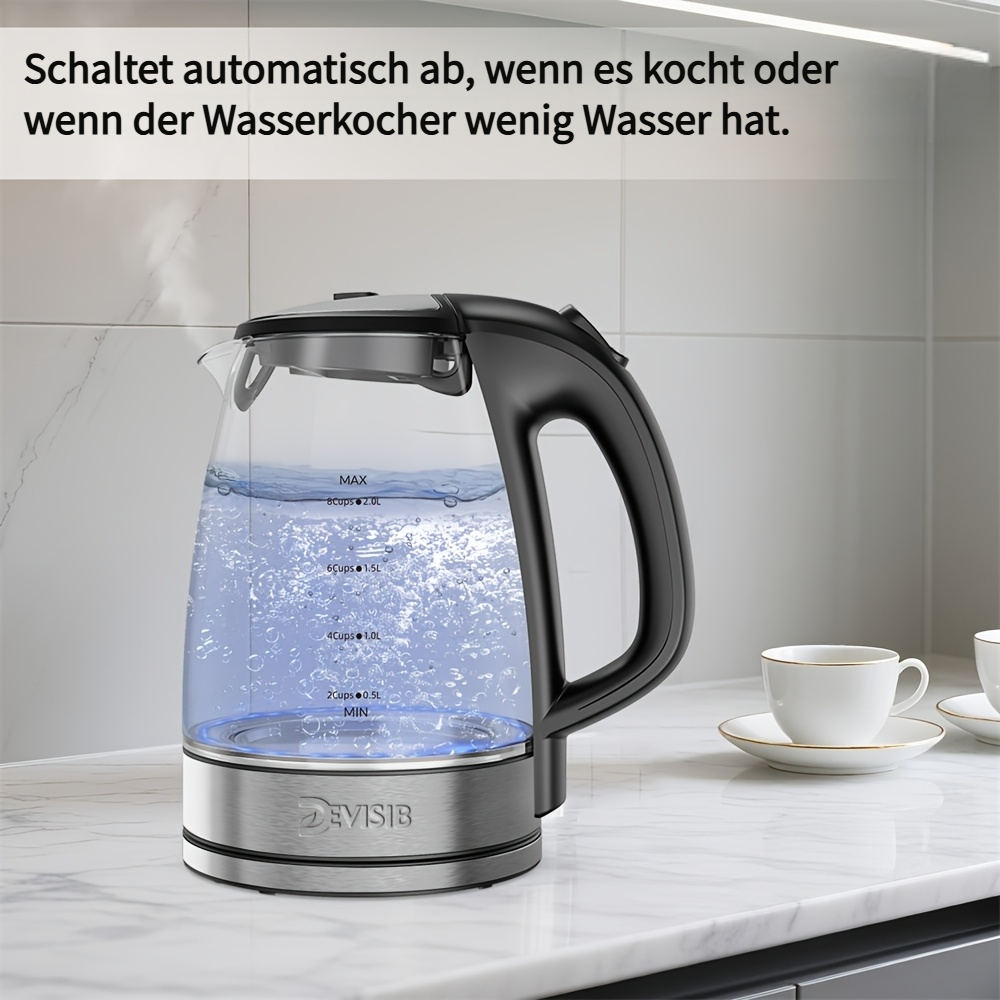 elektrischer glaswasserkocher 2200w schneller