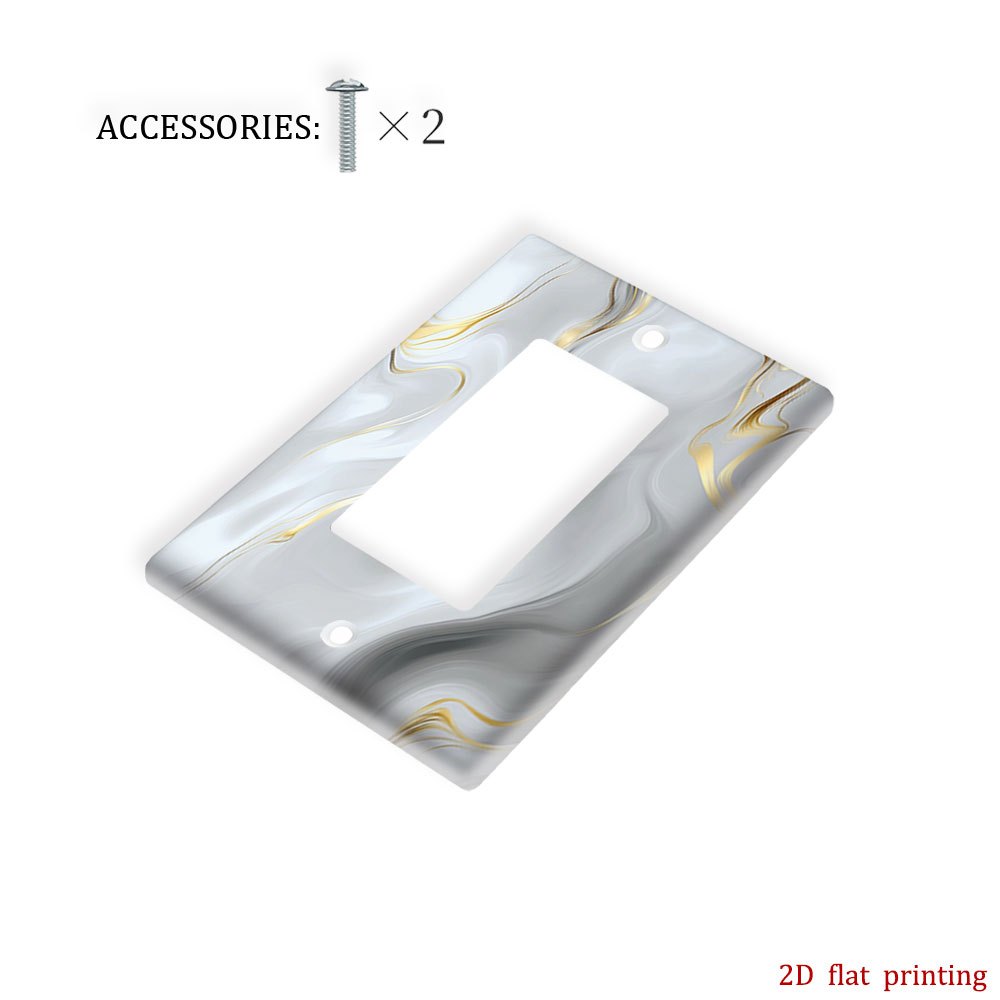 TEMU 1pc [Impression Plate 2D] Plaque Murale Décorative et Cache-Prises au Design Marbre Doré, Idéal pour de Bains, Chambres et Cuisines