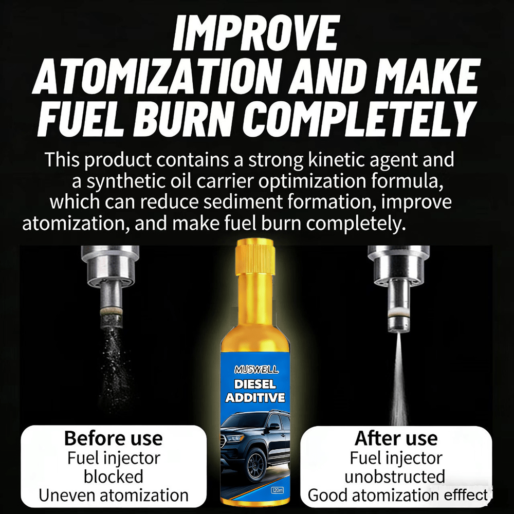 4.06oz/1bottle, 8.12oz/2bottles Diesel Treatment Maximise Power Strength Increases Cetane MPG Fuel Saveing Reduces Black Smoke and Emissions Knock Ping Hesitation Safe for Engines Keep Injector and Three-way Catalyst Effective Heavy Duty Vehicles