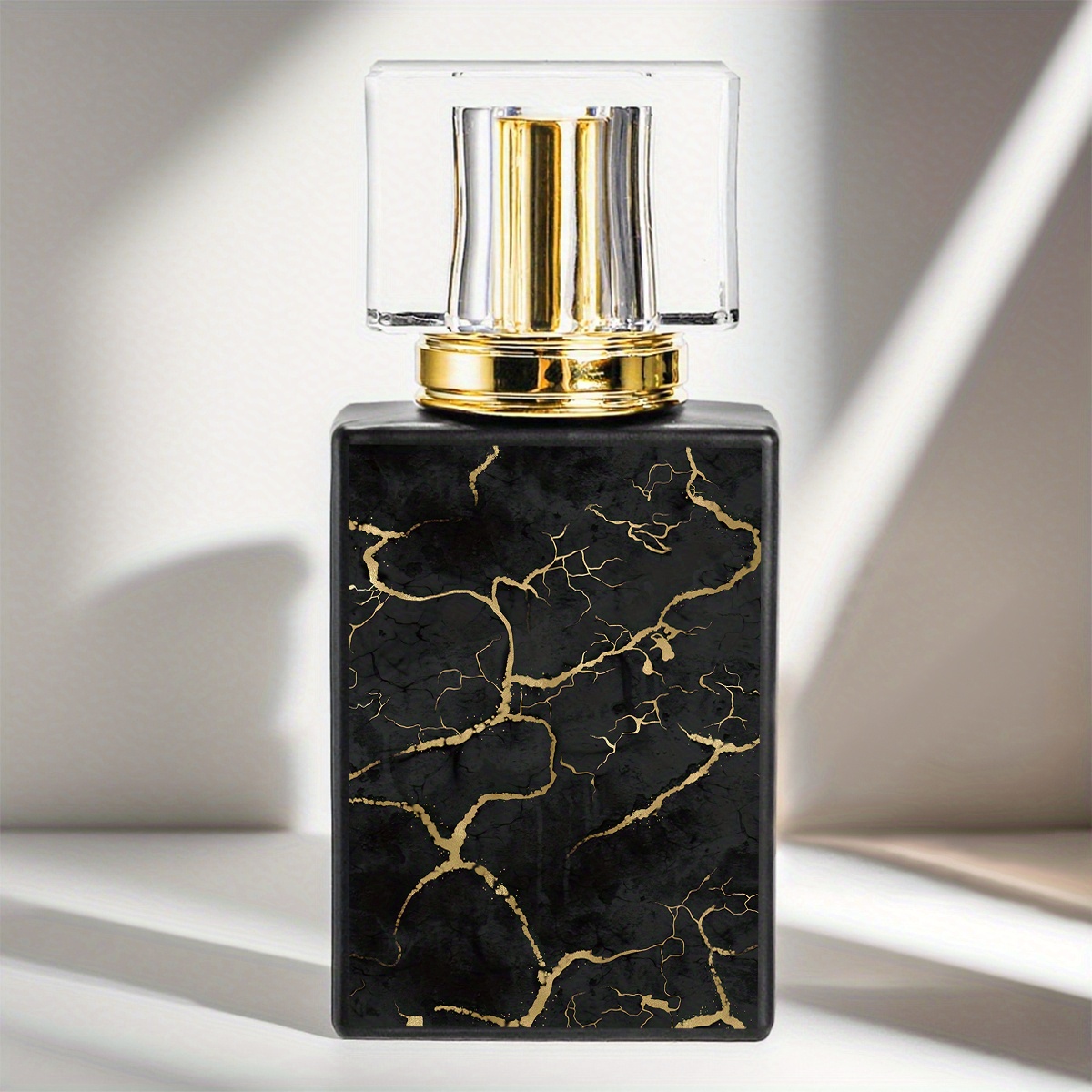 TEMU 1pc Luxury Refillable Perfume Atomizer Spray - Black & Square Leak-proof Travel Cologne Spray With Refillable Top For Cologne, Essential Oils