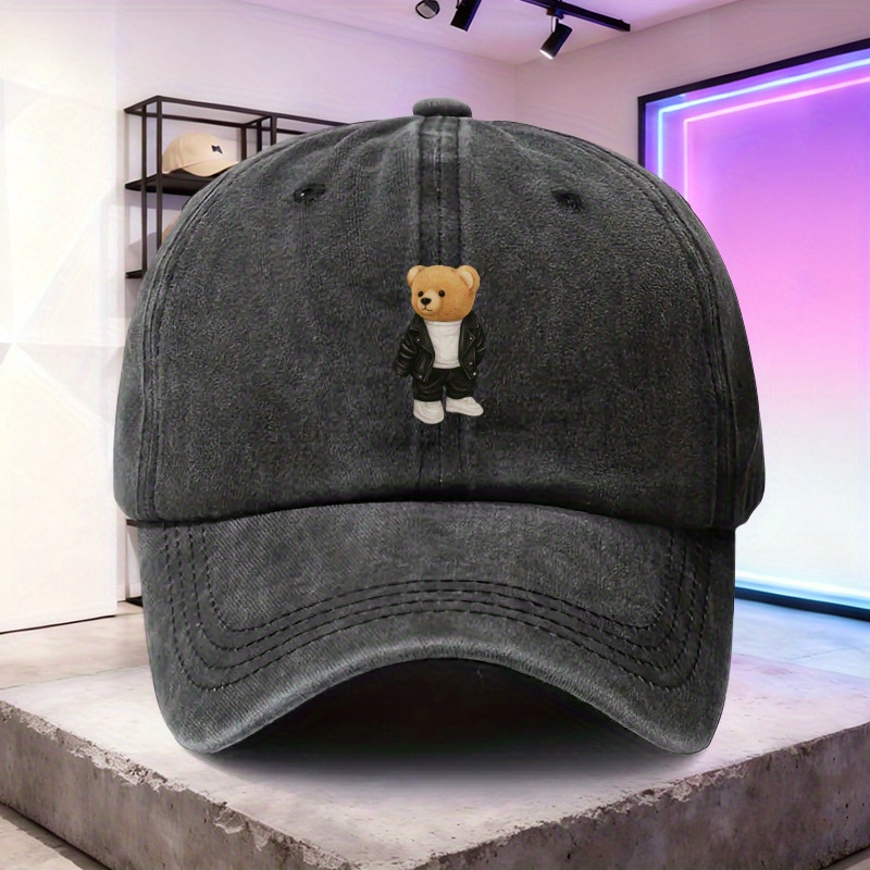 Black Women Baseball Hat Cap Teddy Bear Fashion Trendy Casual Formal Accessory Sweet Teddy Bear Cap main image 3