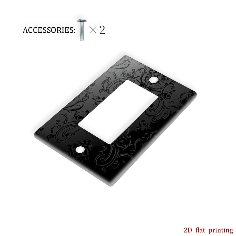 TEMU Cache-plaque d'interrupteur 1 pièce en damassé - Élégante plaque de prise imprimée à 2, durable et résistante, convient , , , et - Installation