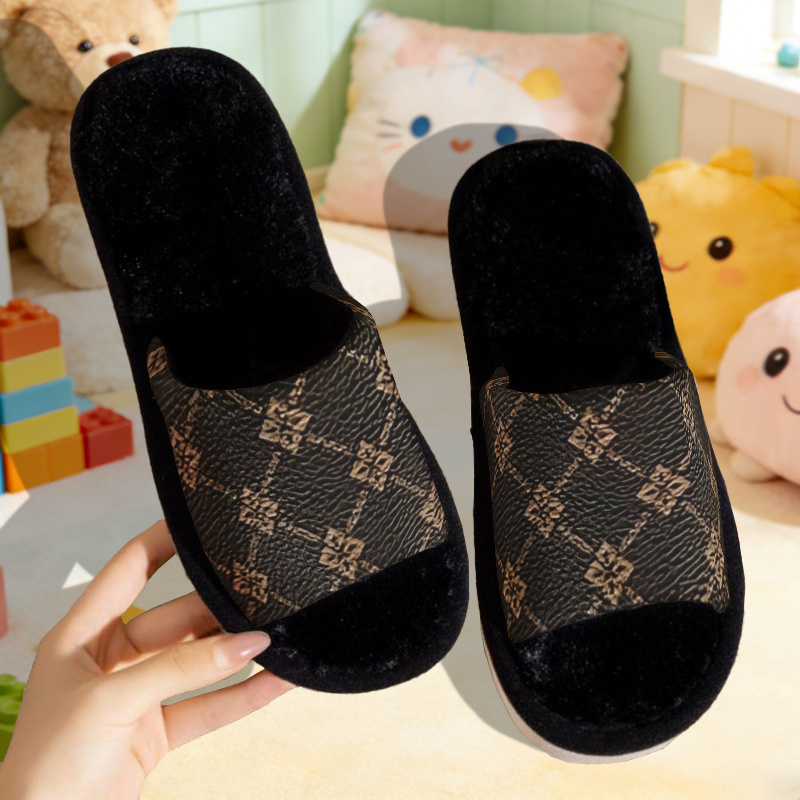TEMU With Delicate Golden Rhombus And Floral Print Women's Home Shoes, Men's Home Shoes, Must-have Gifts For New Year, , Valentine's Day, For Gifts,