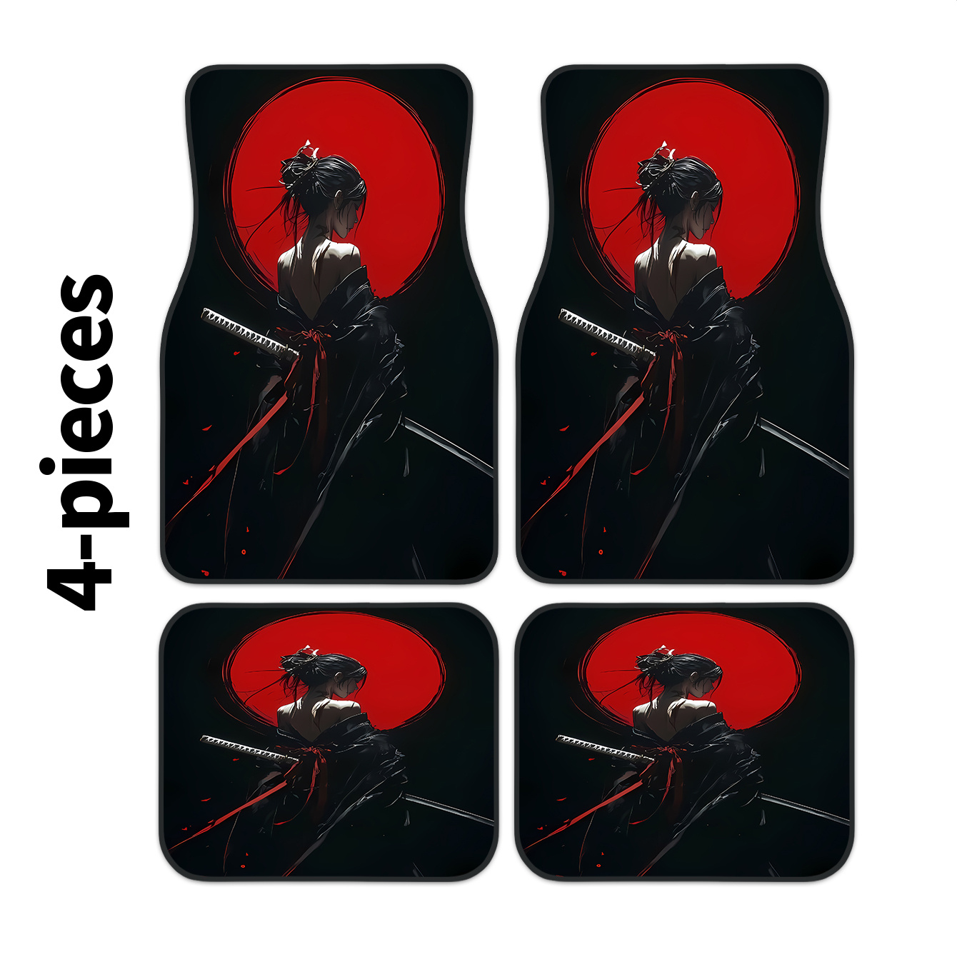TEMU 2d 4pcs Set Of High-end -wielding Woman Print Car Mats - Easy To Clean And , Suitable For Decorating And Protecting ', Fashionable And -garde