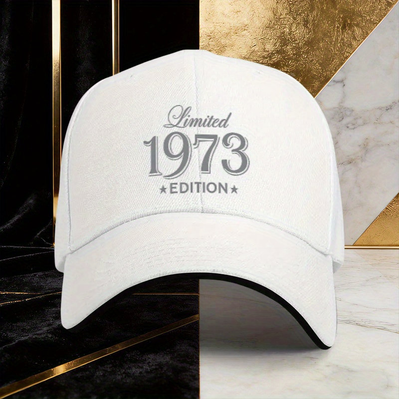 TEMU 1 Edition 1973 Minimalist Baseball Cap, Couple's Outdoor Sun Hat, Essential Fashion Hat For Travel, Ideal Gift For Gatherings And Parties,