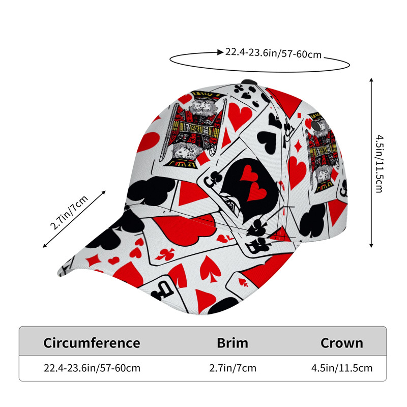 TEMU 1 casquette sur le thème des cartes à - Chapeau à bec de canard tendance, idéal pour un , avec une coupe ajustable confortable, parfait pour les