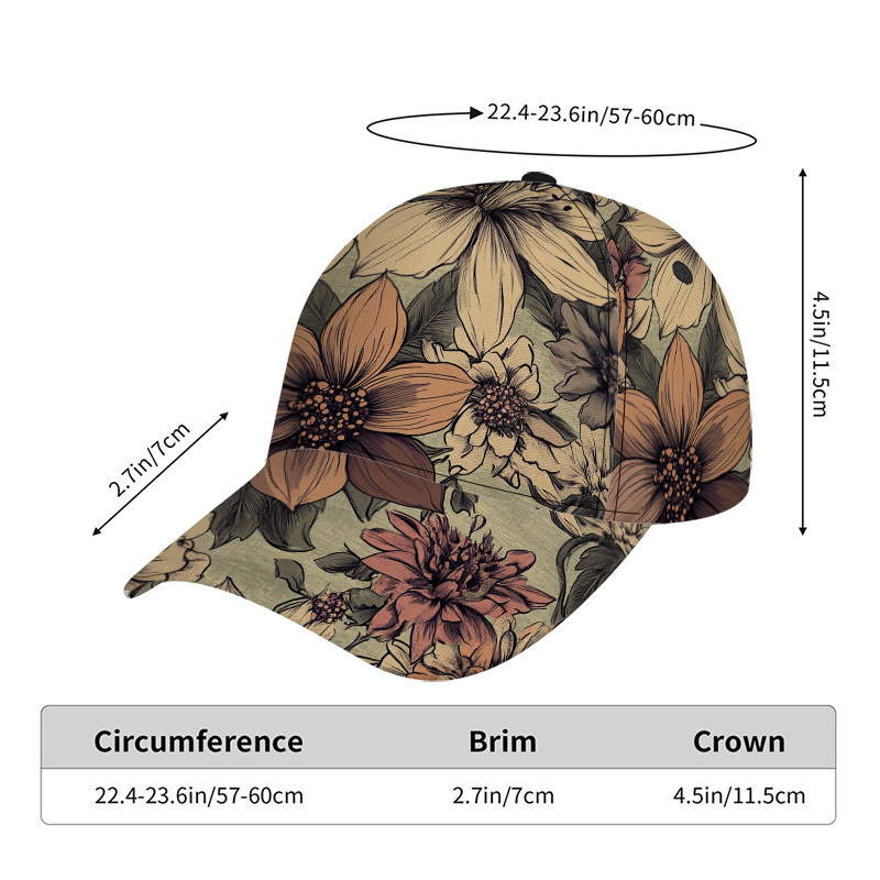 TEMU 1pc Pattern Print Classic Baseball Cap - Lightweight Adjustable Duckbill Hat, Ideal For Daily Wear, Comfortable Design, Perfect For Traveling