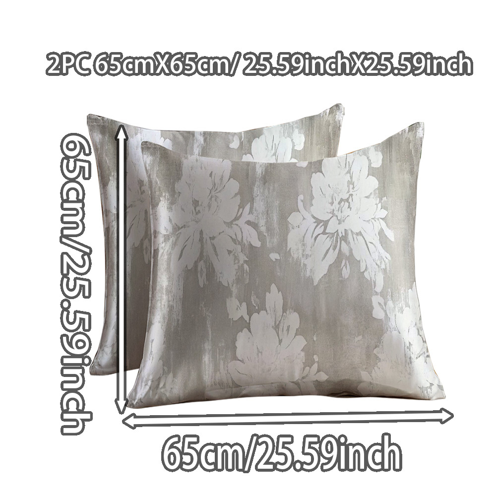 TEMU 2 taies d'oreiller en soie de à motif floral imprimé sur une face / literie / housses de coussin (garnitures d'oreiller non incluses) Soie lisse