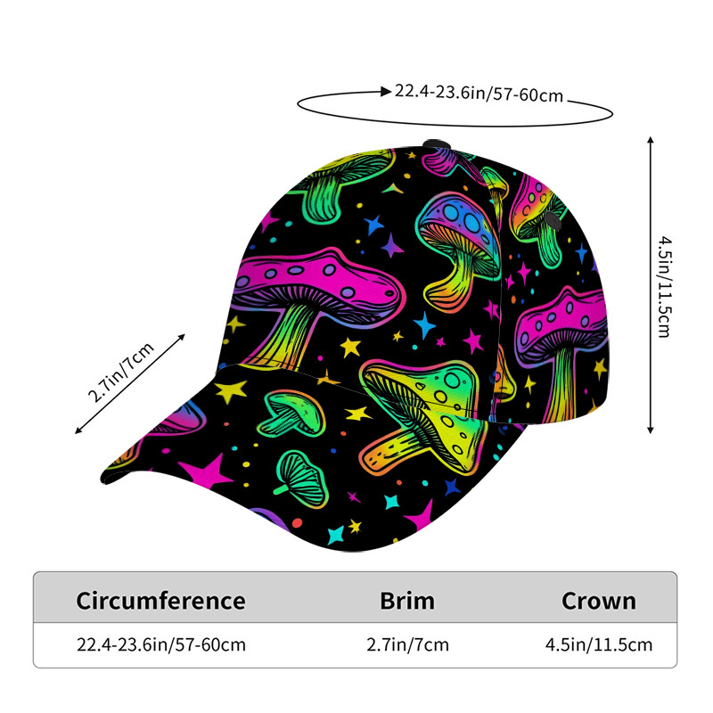 TEMU 1pc Colorful Print Classic Baseball Cap - Lightweight Duckbill Hat, Ideal For Daily Wear, Comfortable Adjustable Design, Perfect For Outdoors
