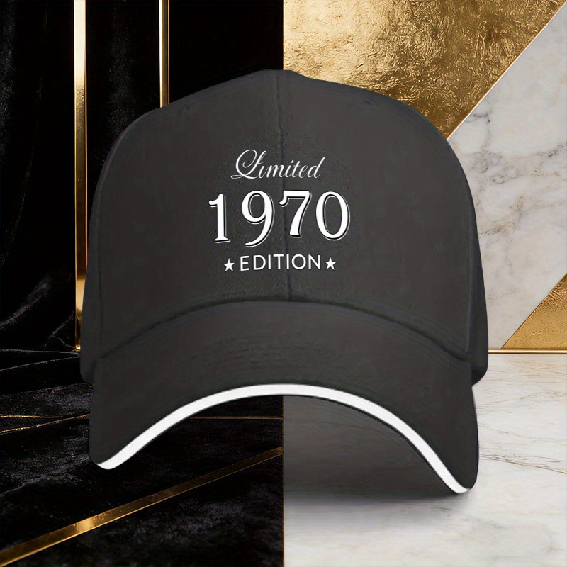 TEMU Eine minimalistische Baseballkappe mit einem ' 1970 Edition' Design, für Paare und als Sonnenschutz im Freien. Diese stylische Mütze ist ein