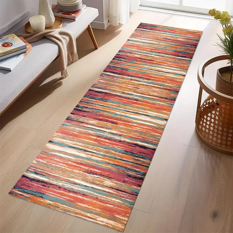 TEMU 1pc Bohemian Carpet - Jumbo Irregular Runner Rug Suitable For Hallway, Patio, Living Room - Soft Machine-washable Mat With Decor, Indoor/outdoor