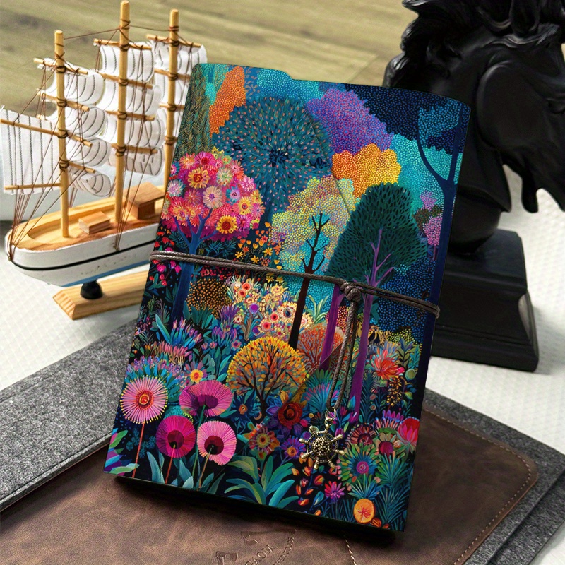 TEMU Vibrant Colorful Trees And Flowerswatercolor Gift Album: 40 Thick Pages With Hd Art Print & Durable Metal Binding, A Thoughtful Present For