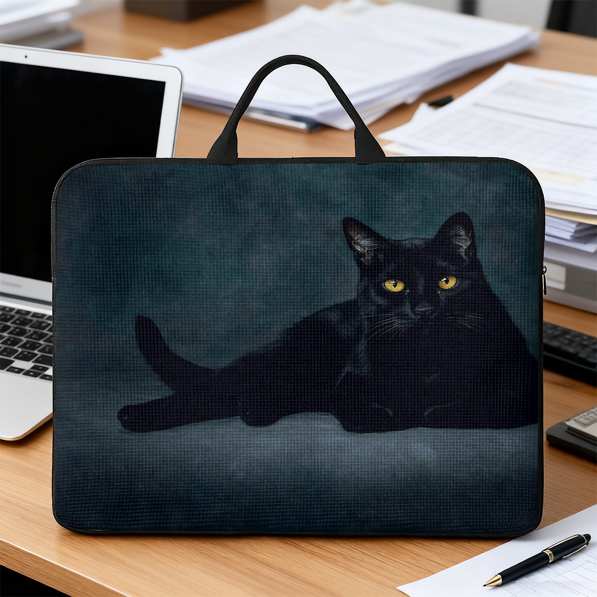 Stylish Black Cat Laptop Bag for 13-17 Inch Laptops